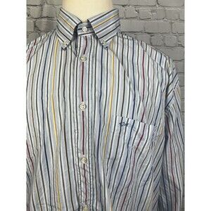 Paul & Shark Yachting Mens 46 XXL Long Sleeve Button Down Shirt Multicolor Strip